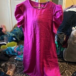 SHEIN size L pink poufy sleeved mini dress never worn